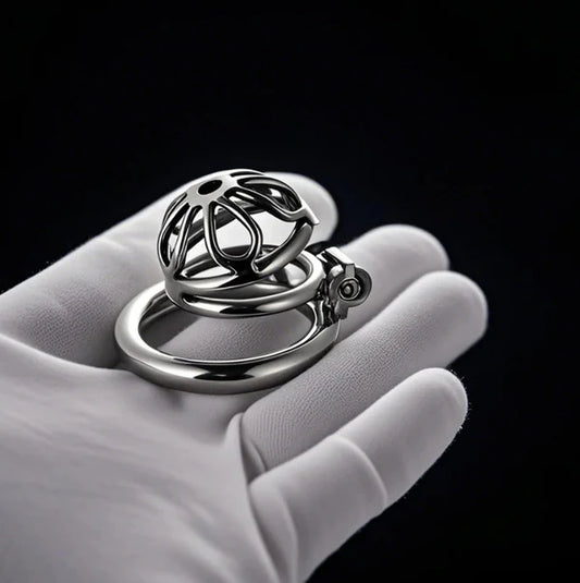 Male chastity cage metal penis lock