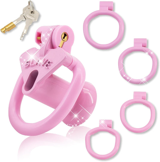 Lightweight Breathable Chastity Devices Set with 4 Penisrings Inverted Sissy Cock Cage SM Adult Sex Toys Chastity Lock
