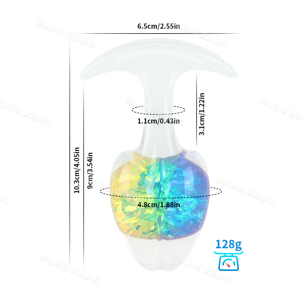 Sprouts-Small Butt Plug - Silicone Anal Plug - Public Butt Plug-Crystal anal plug-9 Colors