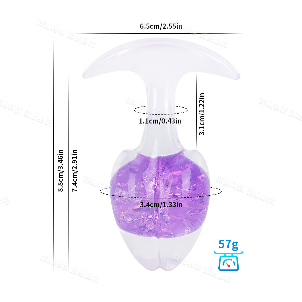 Sprouts-Small Butt Plug - Silicone Anal Plug - Public Butt Plug-Crystal anal plug-9 Colors